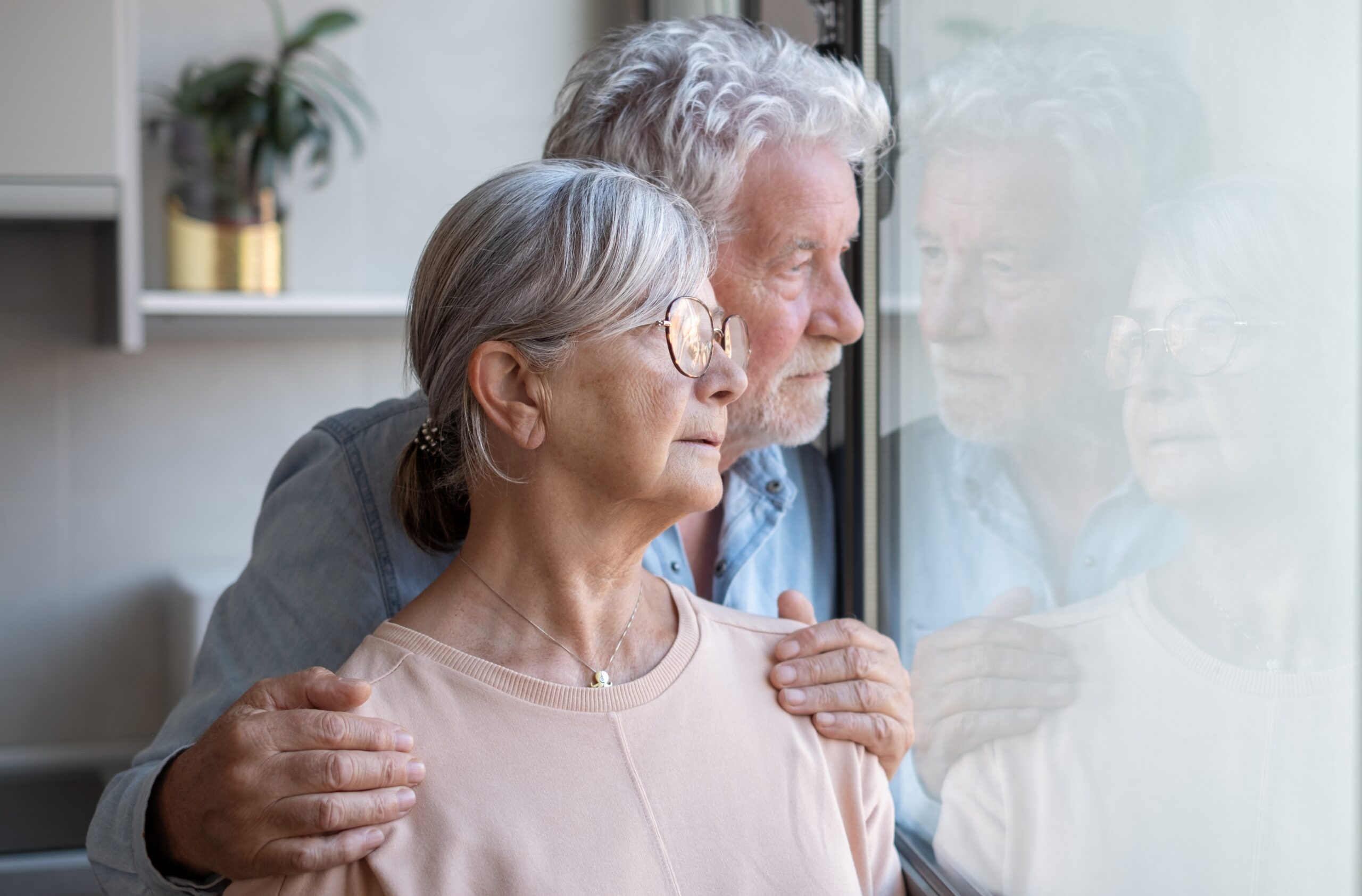Sad couple since one spouse needs memory care & they're tired.