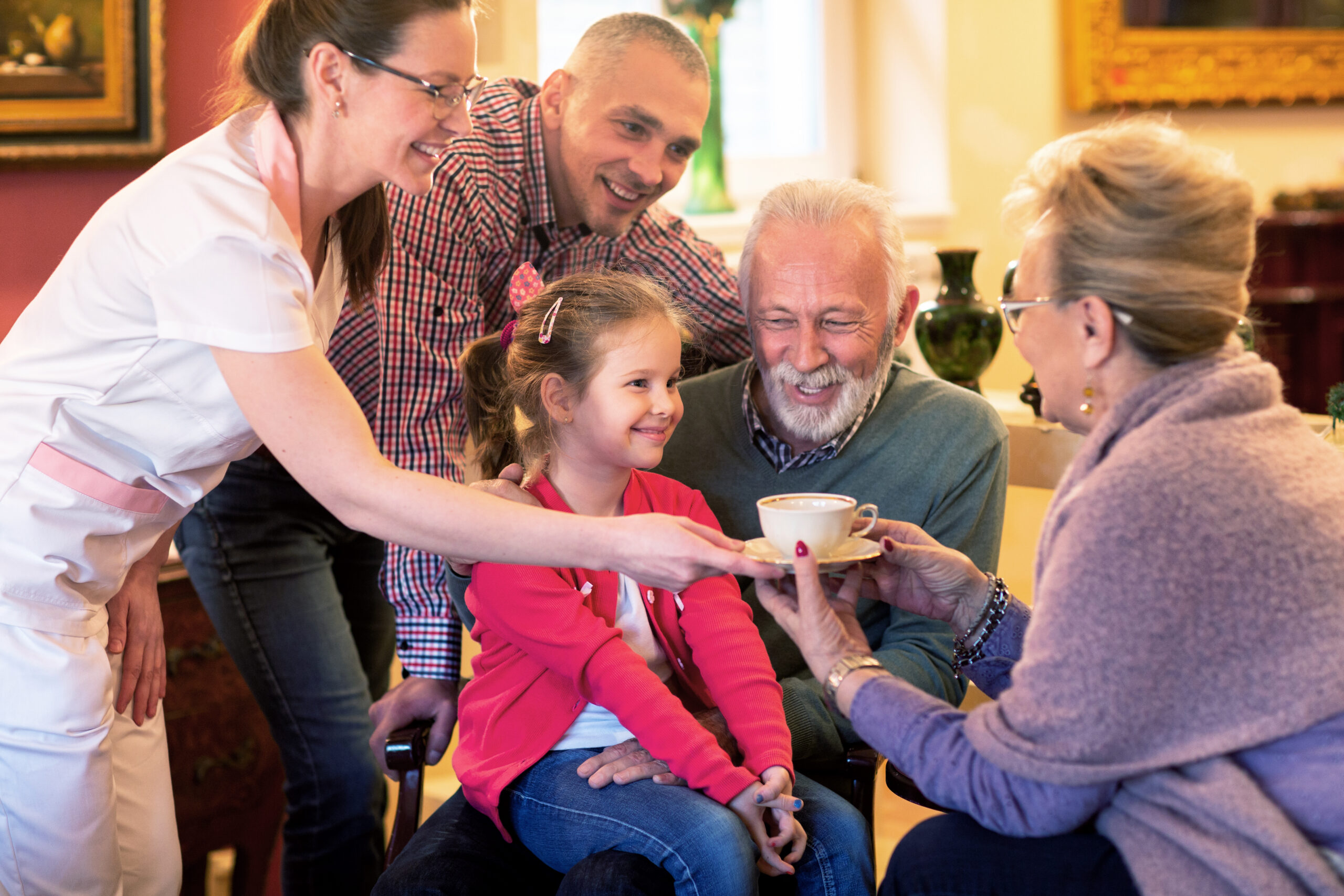 Family visiting memory care